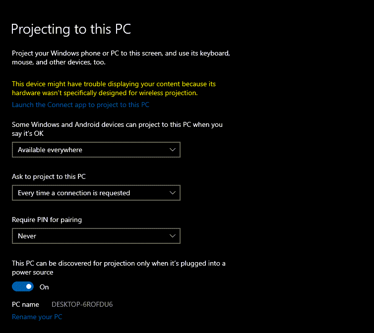 How to Fix Projecting to This PC is Greyed Out on Windows 10 PC
