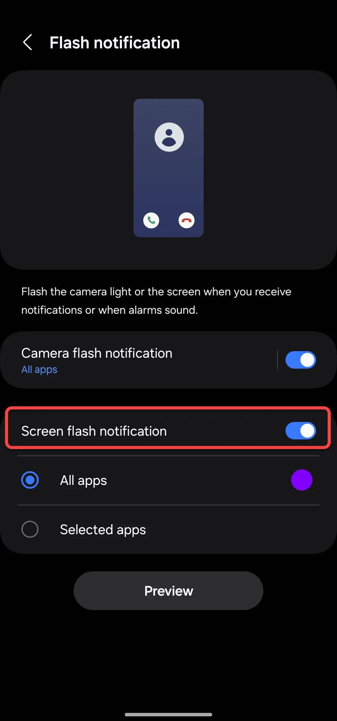 How to Turn on Flash Notifications on Android 14 [Samsung phone]