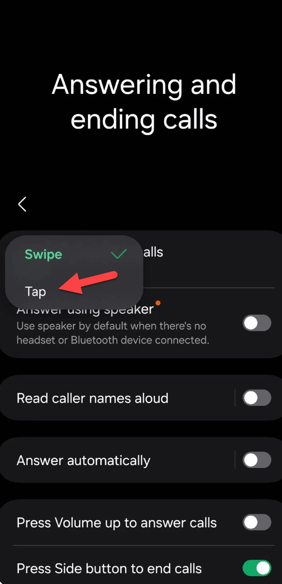 How to Enable tap to answer call on Samsung phones One UI 6.1.1