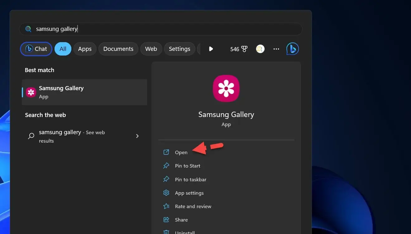 How to Open and Launch Samsung Gallery in Windows 11