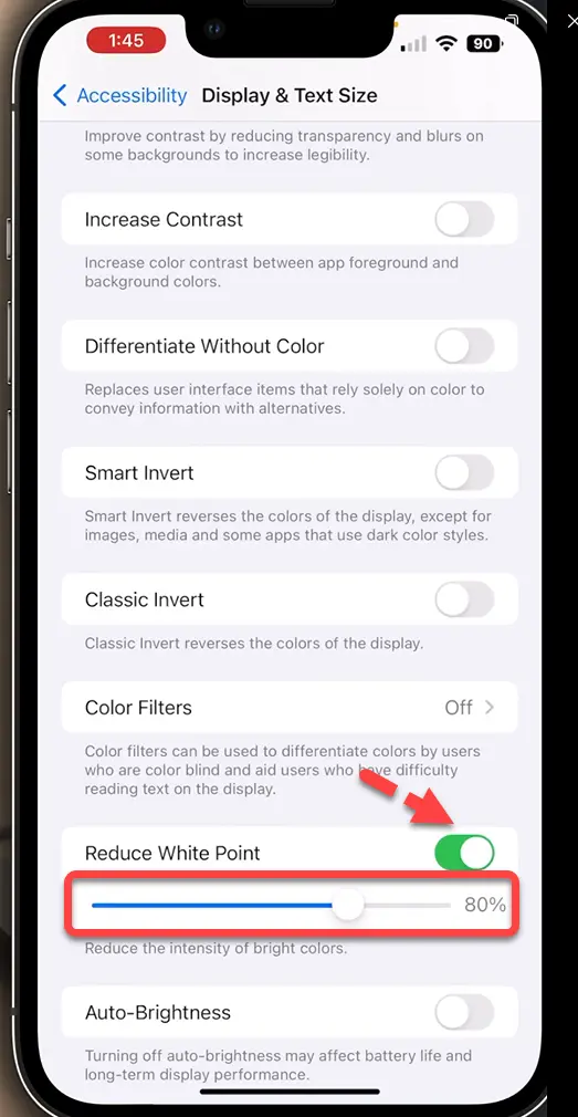 How to Make the iPhone Screen Darker without Zoom in iOS 16