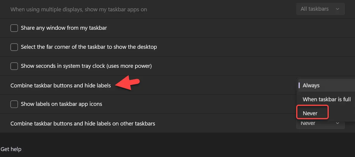 Windows 11 Never Combine Taskbar: How to Enable it Easily: 2023
