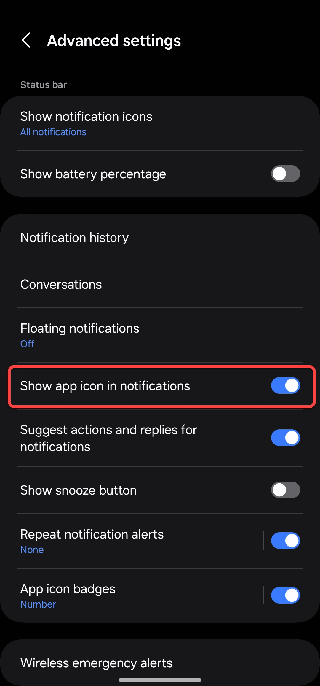How to Show App Icon in Notifications on Samsung One UI 6.0