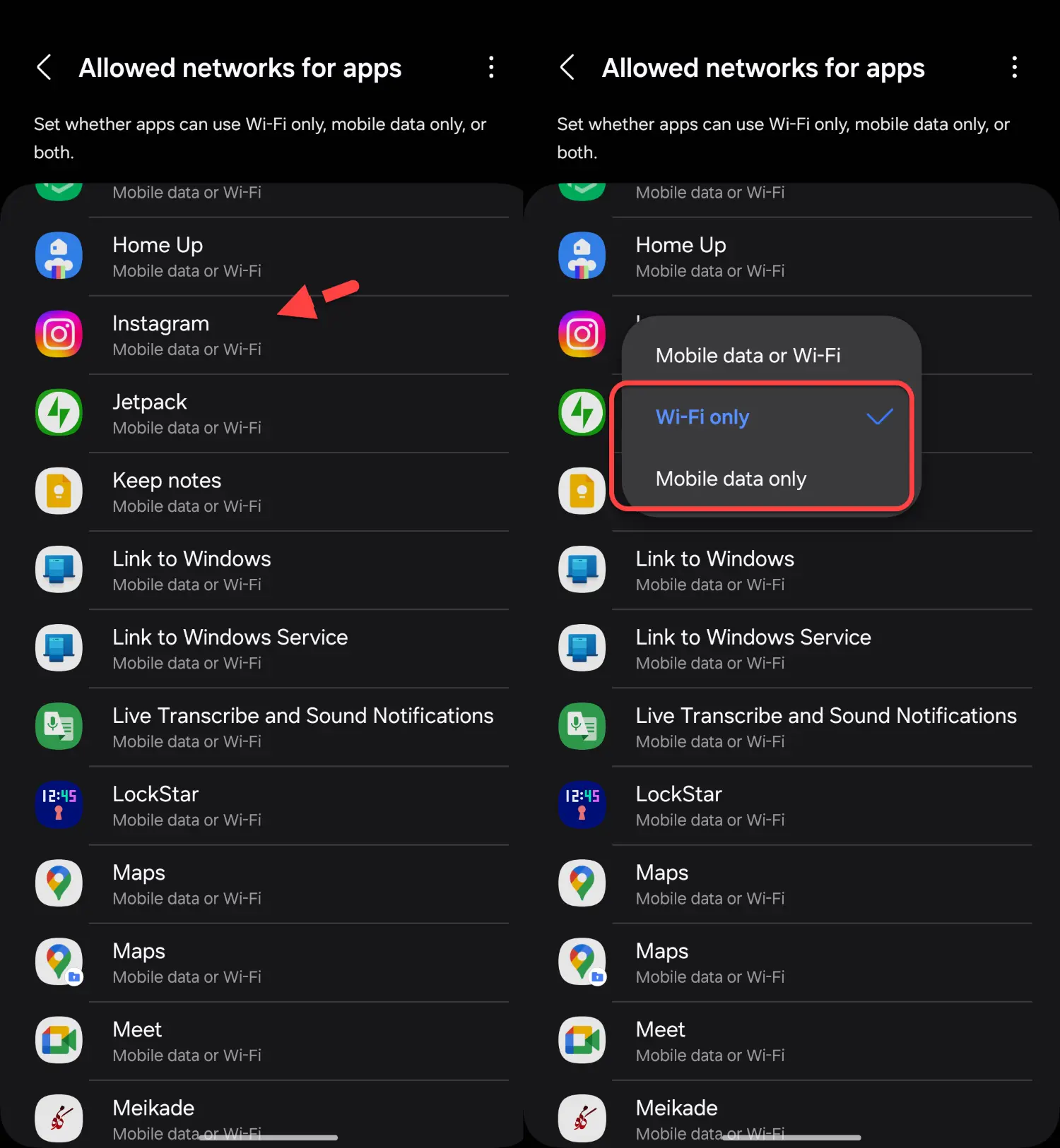 How to Turn Off Mobile Data/Wi-Fi for Certain Apps on Samsung