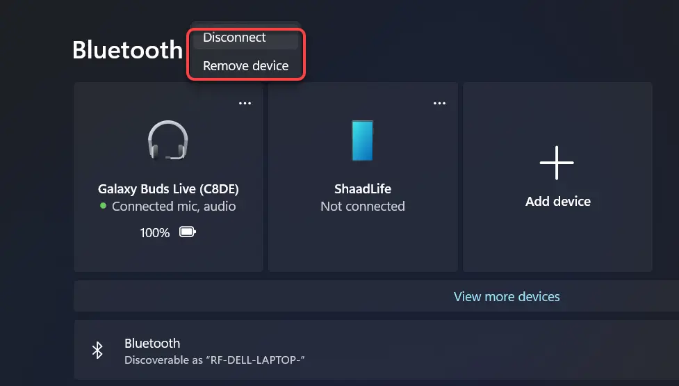Remove & Disconnect Galaxy Earbuds from Windows 11
